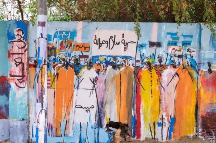 السودان.. جدارية توثق الاحتجاجات بطول 3000 مترا